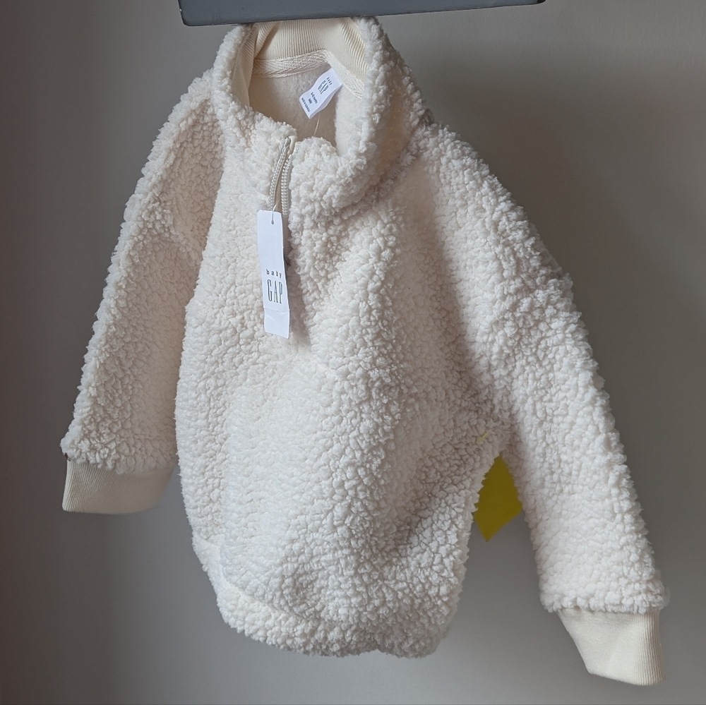 BABY GAP Sherpa Sweater Quarter-Zip Pull Over Soft Fall Winter Faux Shearling